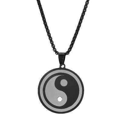 China Hiphop Stainless Steel Chat Necklace Mens Hip Hop Pendant Trend Creative Men's Necklaces Leisure Accessories for sale