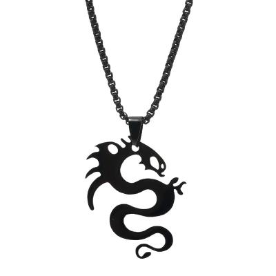 China Hiphop Dragon Necklace Stainless Steel Trend Hip Hop Men's Necklace For Teens for sale