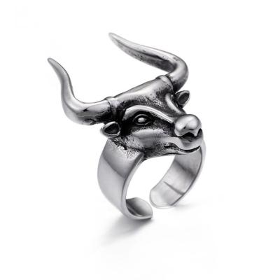 China Men's Alloy Hiphop Student Hip Hop Master Cool Ring Bull Ring Charm Friendship Statement Soft Ring Fashionable Soft Ring for sale