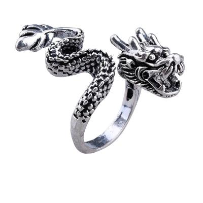 China CLASSIC Men's Adjustable Size Dragon Open Hip Hop Ring for sale