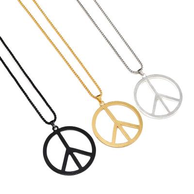 China Hiphop Men's Peace Hip Hop Pendant Necklace Stainless Steel Soft Cool Chains For Men And Women Chain Necklace DIY for sale