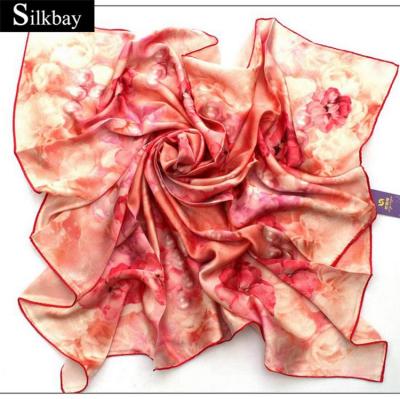 China Square Bandana Scarf Good Quality Custom Printed Italian Style Silk Scarves for sale