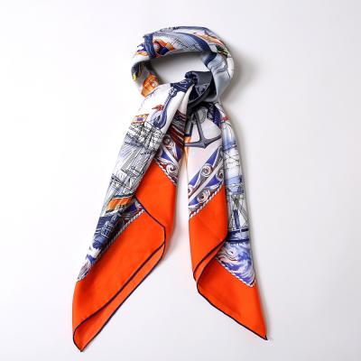 China Digital Square Printing Custom Printed Silk Scarves Fashion Head Scarf for sale