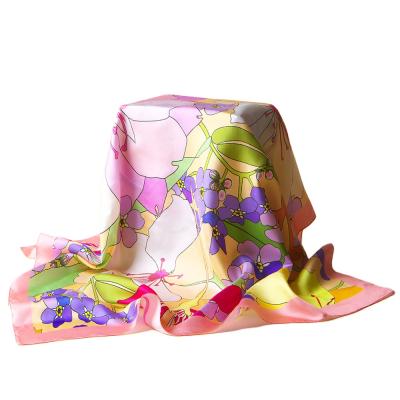 China Square Digital Print Custom Design Twill Silk Scarf for sale