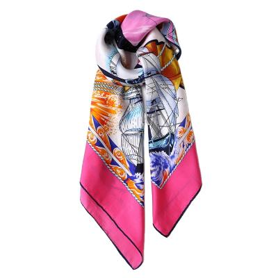 China Square Custom Printed Silk Head Scarf Digital Printed for sale