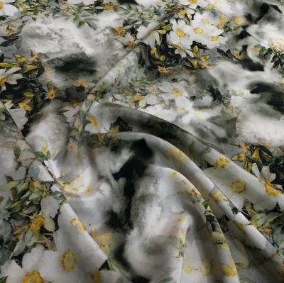 China Plain 23mm Printed Crepe De Chine Silk Heavy Silk Fabric for sale