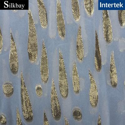 China Chiffon fabric metallic lurex silk metallic fabric 9mm for sale