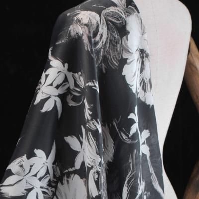 China Organic custom pure organza silk floral satin print silk fabric for sale