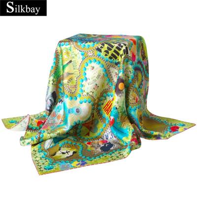 China Newest Design Soft Custom Print Lady's Square Screen Pocket Silk Scarf Hangzhou for sale