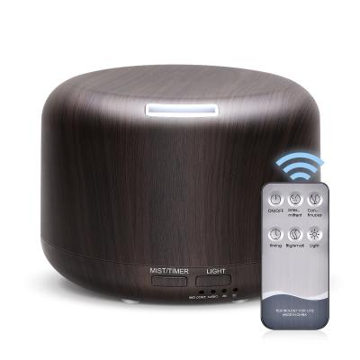 China Household Remote Control Multi Color Aroma Diffuser Wood Grain Light Electric Aroma Diffuser 300ml for sale