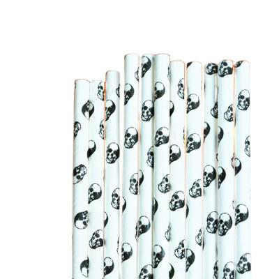 China Craft Paper Factory Directly Supply Halloween Paper Party Straws Disposable Drinking Drinking Tableware for sale