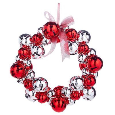 China Hot Sales 18cm IRON Bell Wreath For Christmas Room Decoration Merry Christmas Door Bell Garland Tree Hanging Ornaments for sale