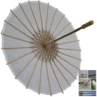 China China Party Wedding Decoration Diameter 60cm White Paper Bridal Parasols Umbrella for sale