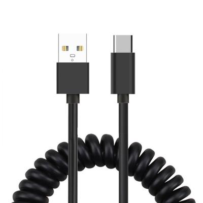 China MP3/MP4 Player Mobile Phone Accessories Customized Flexible Spring Spiral USB Data Cable for sale