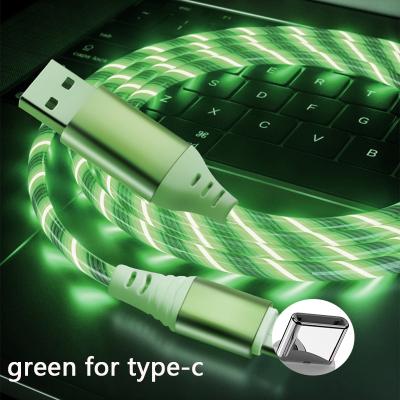 China Speed ​​Fast Charging Data Cable Led Light Usb Light Luminous Cable Fast Charging Overflowing Phone Cable for sale