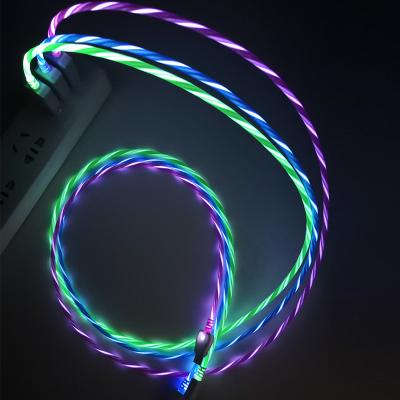 China Speed ​​Data Cable Phone Charger Fast Charging Flowing Light Cable, Micro USB Charging LED Cable Luminous Cable For Android Device for sale