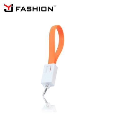 China USB MP3/MP4 Player Charging Cable 20cm Colorful Charger Keychain Cable For iPhone 8 X, USB C c Key Anchor Chain for sale