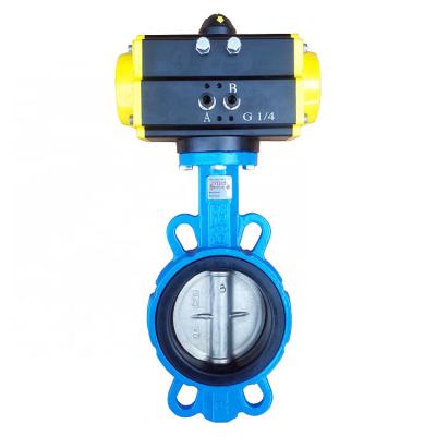 China 150LB 4 Inch 6 Inch 8 Inch General Pneumatic Actuator 304 Stainless Steel Butterfly Valve Wafer Type for sale