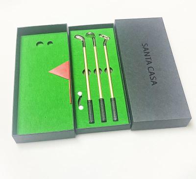 China Mini Pen Set SANTA DE MAISON Great Gift Golf Club Promotional Pen In Green Box Golf Pen Set for sale