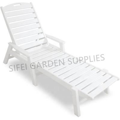 China Durable Modern Wave Patio HDPE Chaise Lounger Chaise Longue for sale