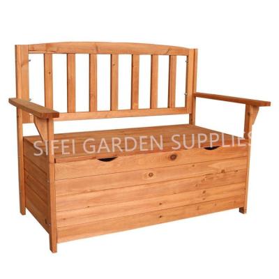 China Modern Patio Wood Storage Bench With Long Open Seat Bench for sale