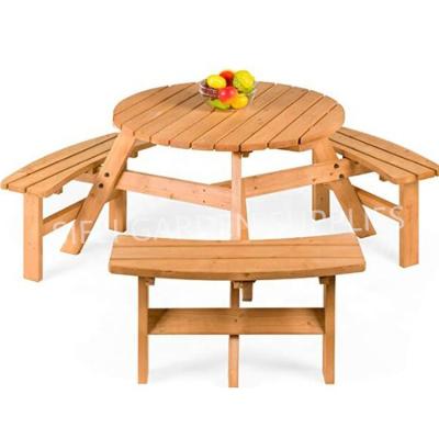 China Waterproof Outdoor Garden Furniture 6 Seats Wooden Picnic Table Sets for sale