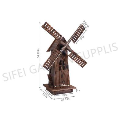 China Garden Decoration Patio Windmill Wooden Garden Decorative Windmills for sale