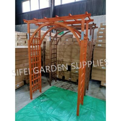 China Easily Assembled Decorative Wedding Arches Garden Supplies Gated Wooden Arch for sale