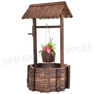 China Garden Decoration Wooden Wish Well Garden Supplies Wood Well for sale