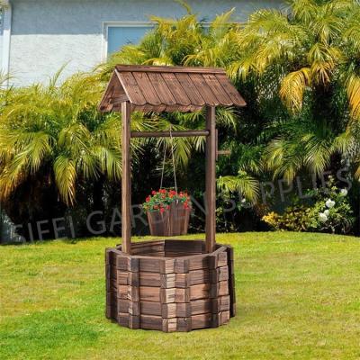 China Garden decoration patio wishing well with flower bucket garden well for sale