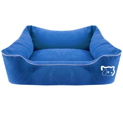 China Wholesale Custom Viable Cozy Soft Plush Warm Square Pet Sofa Mattress Pet Sofa Cat Dog Bed for sale