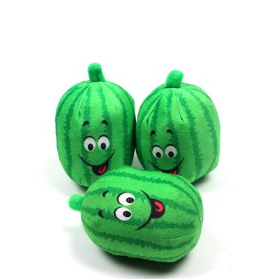 China Viable Pet Toy Chewing Healthy Real Watermelon Molar Teeth Cleaning Dog Bite Training Plush Toy Dog Toy for sale