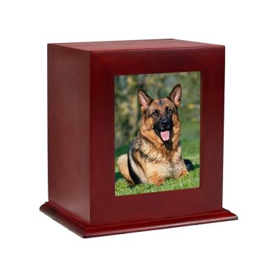 China Factory wholesale viable pet single wooden pull cover sealed coffin pet urns pet memorial cinerary for sale