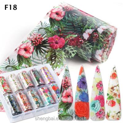 China Easy Apply Colorful Designer Nail Decoration Nail Art Transfer Foil Wholesale Marble 3D Flower Nail Sticker for sale