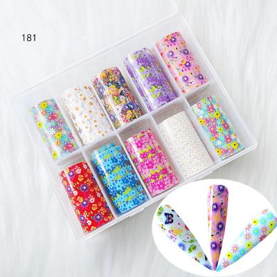 China New Fashionable Flower Butterfly Laser Nail Art Decoration Paper Nail Transfer Shiny Foil Sticker for sale