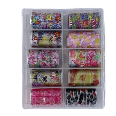 China Easy Apply New Design Valentine Holiday Rose Heart Designer Nail Decoration Transfer Foil Sticker Nail Art for sale