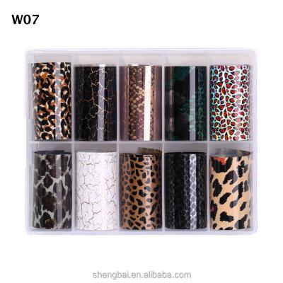 China Animal Nail Art Beast Leopard Skin Designer Nail Decoration Transfer Foil Sticker Factory Wholesale Eco-friendly for sale