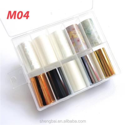 China Fashionable New Arrival Designer Nail Art Decoration Nail Sticker Shiny Metallic Transfer Foil for sale