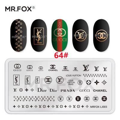 China Easy Apply Famous Brand Logo Design Steel Alloy Metal Printing Nail Art Decoration Stamp Template Plate for sale