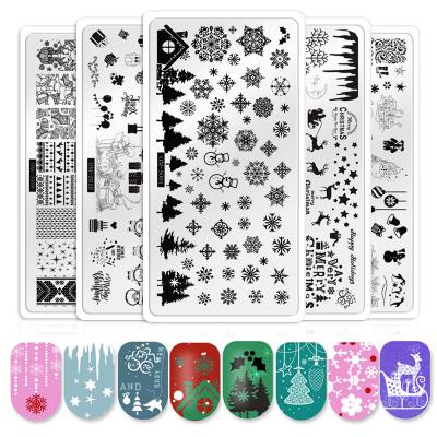 China Christmas Nail Steel Plate Printing Template Nail Decoration Printing Mold Paper Card Border Eco-friendly Packaging Painted Steel Plate for sale