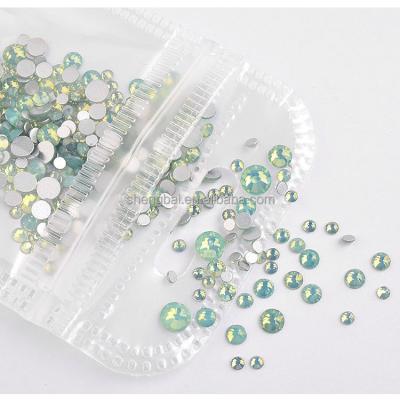 China Easy Apply OM 350 Pcs Bag Glass ab Crystal Nail Rhinestones Glitter Nail Art Ornament Decoration Stone Mixed Shape for sale