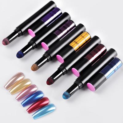 China Nail Art DIY Manicure Border Magic Air Cushion Pen Without Floating Solid Titanium Powder Magic Mirror Pen Gold Air Cushion Mages for sale