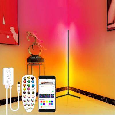 China Tripod Designer Corner Standing Led RGB Modern Decorative Remote Control Floor Lamp for Living Room for sale