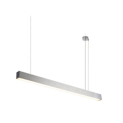 China Modern Simple Hanging Black Silver Led Modern Simple Linear Tube Lamp Minimalist Pendant Desk for sale