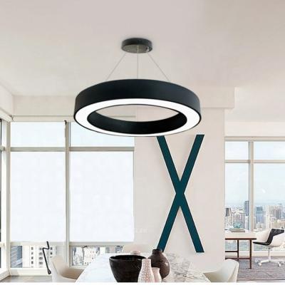 China 24w 48w 64w Ring Ceiling Light Modern White Black Modern Living Room Bedroom Interior Decoration Round Pendant Lamp for sale