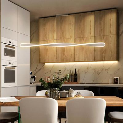 China Modern LED Twist Hanging Lamps 4ft Dinner Room Pendant Lights for sale