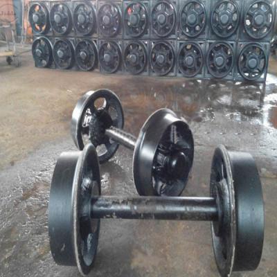 China Mining Car Wheel / Railway Wheel Axles / Mining Trolley Car Axles Mining Or Wheels Resistance Loading for sale