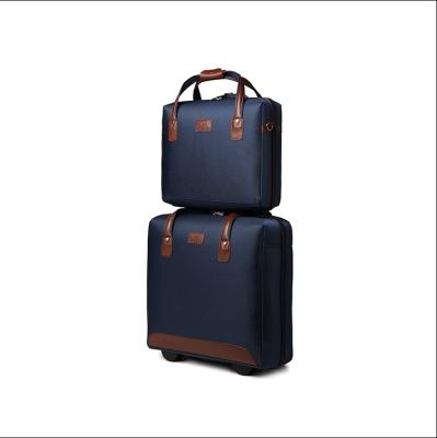 China Luxury Oxford Fabric And PU Leather Fabric Outdoor Suitcases Luggage Moving Set for sale