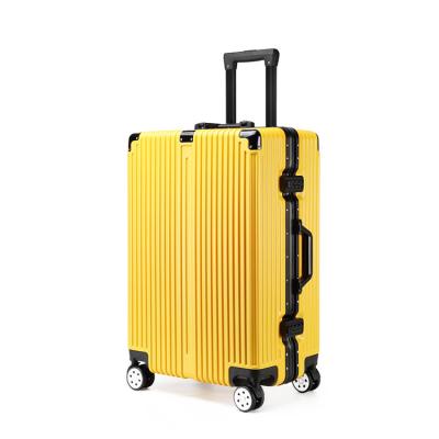 China Luxury High Quality ABS Polycarbonate Traveling Bags Aluminum Frame Trolley Luggage for sale