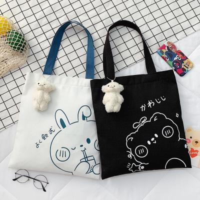 China Simple fashion canvas bag female college student class and soft handbag hand-carrying Japanese Korean version literary shoulder bag for sale